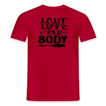 Aimez votre corps - T-shirt homme - rouge - Devant - AI Model Male 178 dark (178cm)