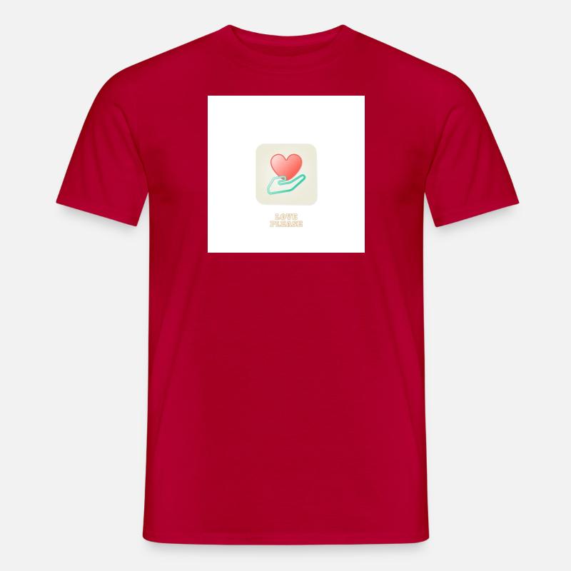 Liebe bitte, - Männer T-Shirt - Rot