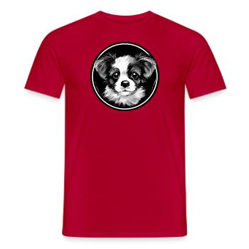 Chiot mignon - T-shirt homme - rouge - Devant - AI Model Male 178 dark (178cm)