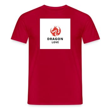 Dragon Love - Männer T-Shirt - Rot - Vorne - AI Model Male 178 dark (178cm)