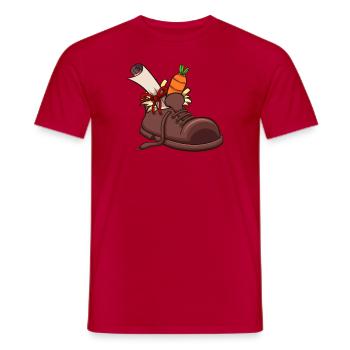 Schuh-Einstellung - Männer T-Shirt - Rot - Vorne - AI Model Male 178 dark (178cm)