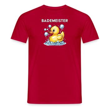 Lifeguard Swimming Duck Summer Holiday Pool - Men's T-Shirt - red - Front - AI Model Male 178 dark (178cm)