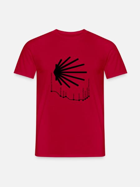 Chemin de Santiago 034 Noir - T-shirt homme - rouge