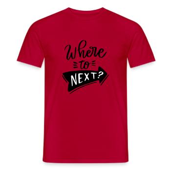 Où aller ensuite? Dites citation texte vie aventure - T-shirt homme - rouge - Devant - AI Model Male 178 dark (178cm)