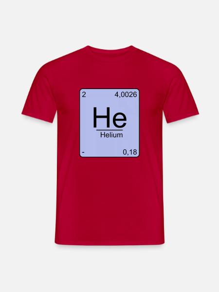 Helium, Periodensystem, Chemie, Physik, Element, P - Männer T-Shirt - Rot