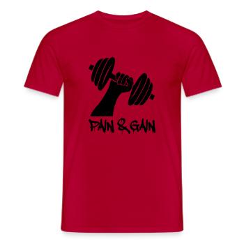 Dumbbell Weights - Men's T-Shirt - red - Front - AI Model Male 178 dark (178cm)