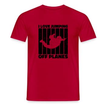 Parachutisme Passion Design. Cadeau d’adrénaline parfait - T-shirt homme - rouge - Devant - AI Model Male 178 dark (178cm)