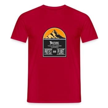 Nature Protégez notre planète - T-shirt homme - rouge - Devant - AI Model Male 178 dark (178cm)