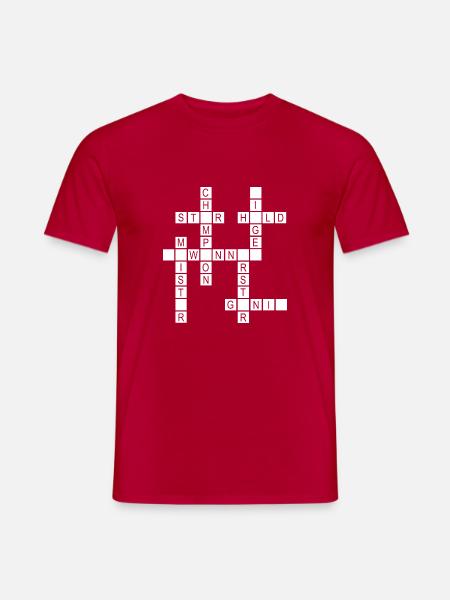 Kreuzworträtsel - Männer T-Shirt - Rot