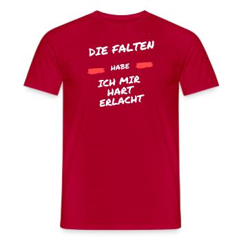 Die falten haben ich mir hart erlacht. - Männer T-Shirt - Rot - Vorne - AI Model Male 178 dark (178cm)