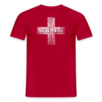 schweiz - Männer T-Shirt - Rot - Vorne - AI Model Male 178 dark (178cm)
