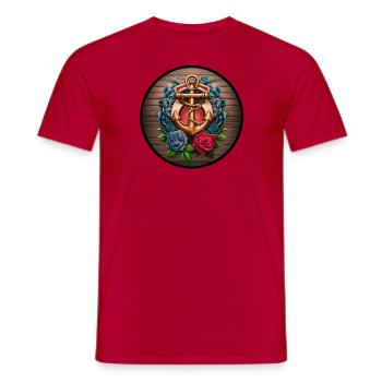 Anker - Männer T-Shirt - Rot - Vorne - AI Model Male 178 dark (178cm)