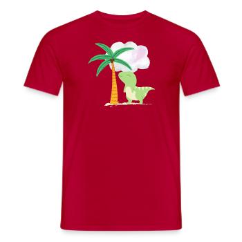 Süßer Dino unter Palme 💗 Design für die Familie - Männer T-Shirt - Rot - Vorne - AI Model Male 178 dark (178cm)