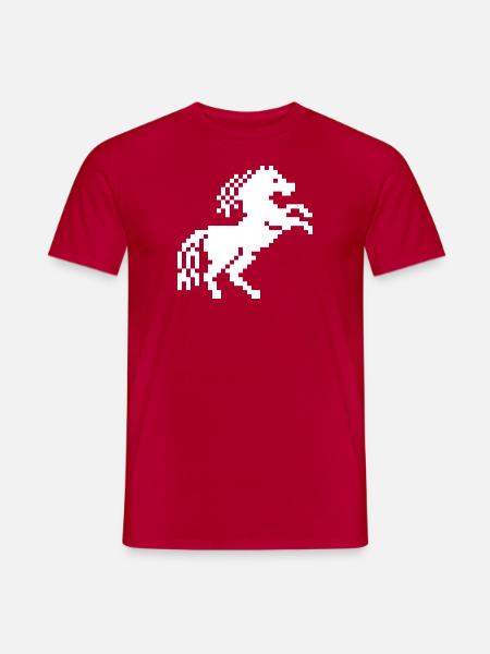 Wildes Pferd - Pixelkunst - Männer T-Shirt - Rot
