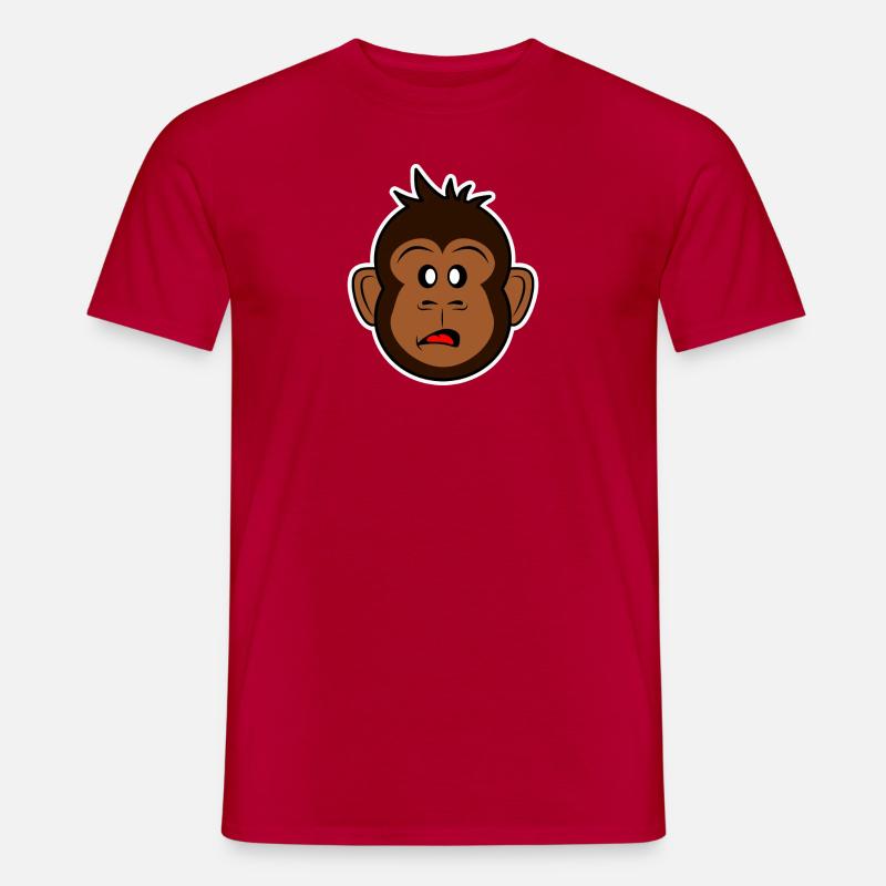 Lustiges Affengesicht Comic Affe Geschenk - Männer T-Shirt - Rot