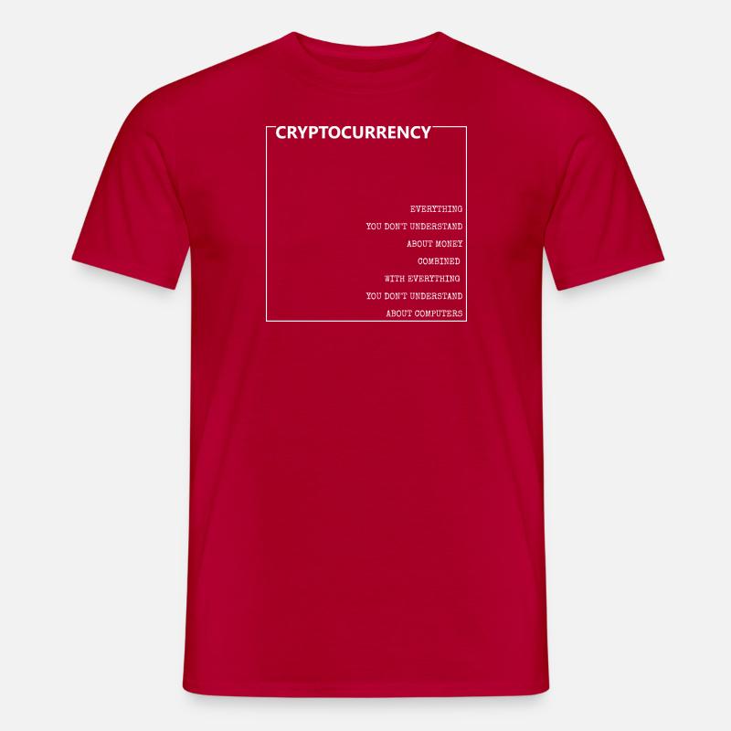 Cryptocurrency Description Funny white - Männer T-Shirt - Rot