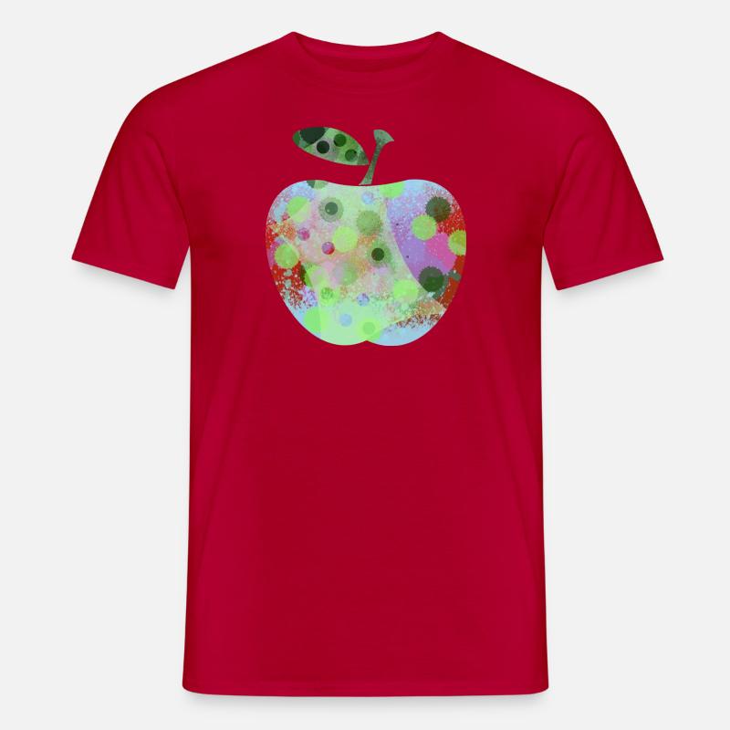 Bunter Apfel mit Klecksen - Männer T-Shirt - Rot