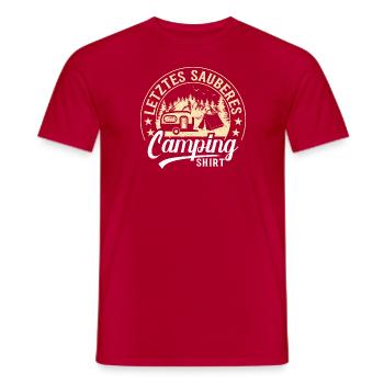 LETZTES SAUBERES CAMPING SHIRT - Männer T-Shirt - Rot - Vorne - AI Model Male 178 dark (178cm)