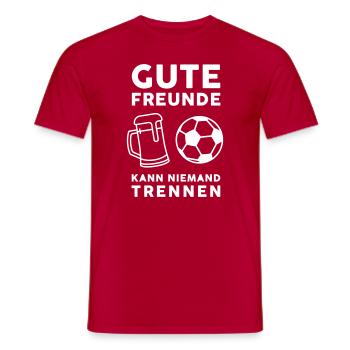 Gute Freunde kann niemand trennen - Fußball - Bier - Männer T-Shirt - Rot - Vorne - AI Model Male 178 dark (178cm)