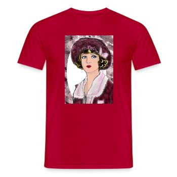 Lady Noir Portrait (Rot) - Männer T-Shirt - Rot - Vorne - AI Model Male 178 dark (178cm)