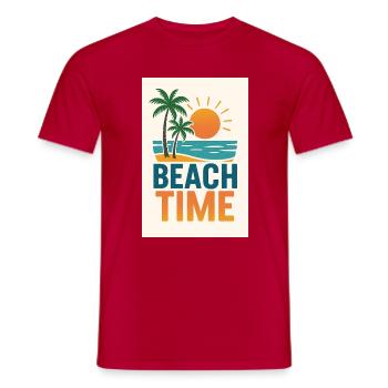 Beach Time - Palmen - Männer T-Shirt - Rot - Vorne - AI Model Male 178 dark (178cm)