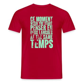 COOLER SPRUCH FÜR MEHRSPRACHLER, INTERNATIONAL - Männer T-Shirt - Rot - Vorne - AI Model Male 178 dark (178cm)