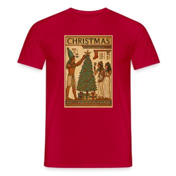 Scène de Noël de l’Égypte ancienne - T-shirt homme - rouge - Devant - AI Model Male 178 dark (178cm)
