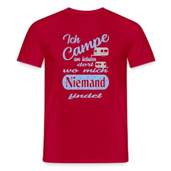 Camping - Men's T-Shirt - red - Front - AI Model Male 178 dark (178cm)
