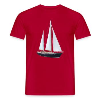 Segelschiff auf See – Yacht auf See - Männer T-Shirt - Rot - Vorne - AI Model Male 178 dark (178cm)