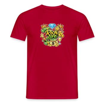 Rich Life Éclat et Diamants - T-shirt homme - rouge - Devant - AI Model Male 178 dark (178cm)