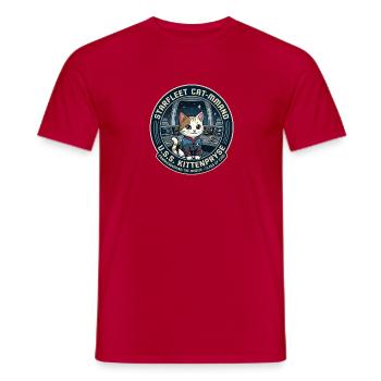 Kitty Captain Kittenpryse - Männer T-Shirt - Rot - Vorne - AI Model Male 178 dark (178cm)