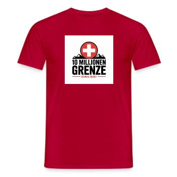 10 Millionen Grenze Schweizer Berglogo - Männer T-Shirt - Rot - Vorne - AI Model Male 178 dark (178cm)