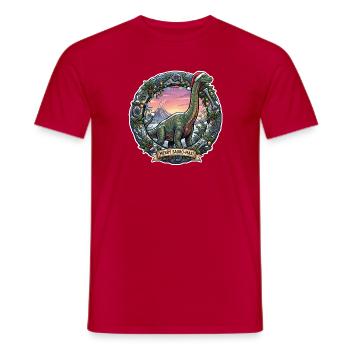 Brachiosaurus Christmas - T-shirt homme - rouge - Devant - AI Model Male 178 dark (178cm)
