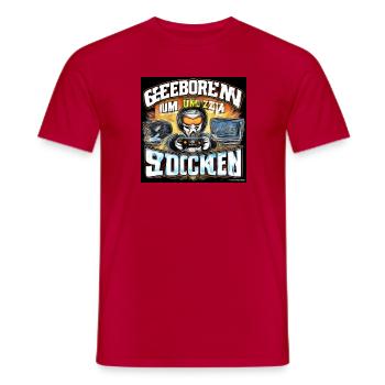 Geboren um zu Zocken - Männer T-Shirt - Rot - Vorne - AI Model Male 178 dark (178cm)