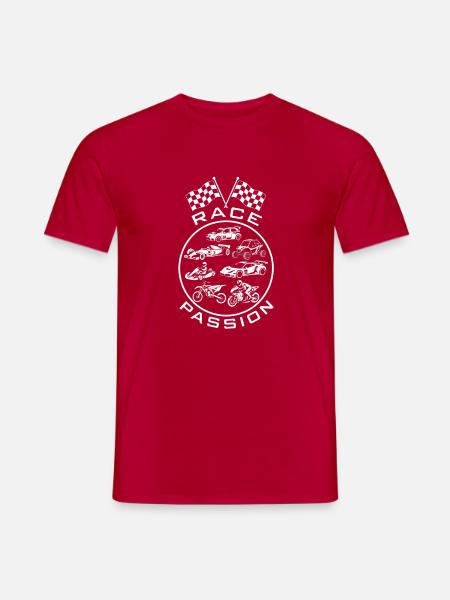 Leidenschaft für Fahrzeug- und Geschwindigkeitsrennen - Männer T-Shirt - Rot