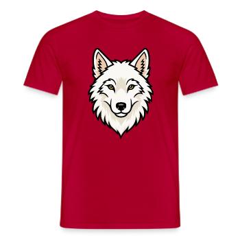 Nature nature de la Tête de Loup Arctique - T-shirt homme - rouge - Devant - AI Model Male 178 dark (178cm)