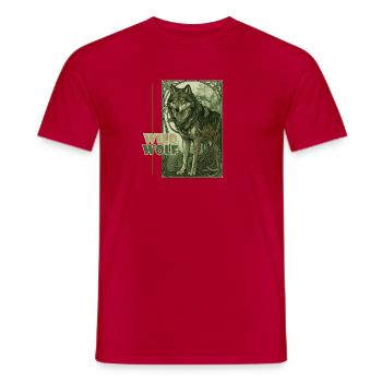 Jugendstil-Wildwolf - Männer T-Shirt - Rot - Vorne - AI Model Male 178 dark (178cm)