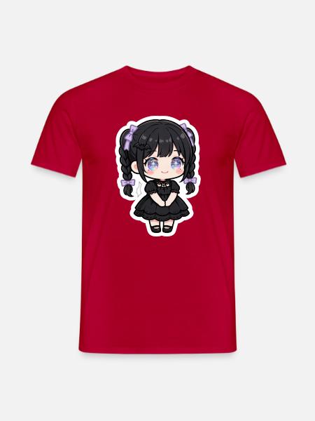 Kosmische Lolita Chibi in Schwarz - Männer T-Shirt - Rot
