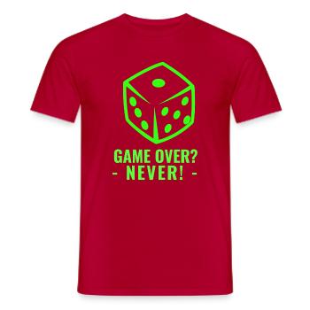 GAME OVER? - NEVER! - Männer T-Shirt - Rot - Vorne - AI Model Male 178 dark (178cm)