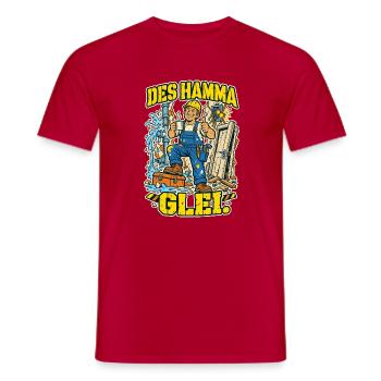 Des hamma glei Handwerker - Männer T-Shirt - Rot - Vorne - AI Model Male 178 dark (178cm)