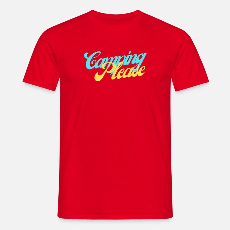 Camping Please Retro Script - Männer T-Shirt - Rot