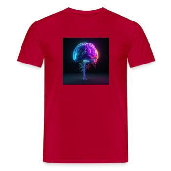 Brain - Männer T-Shirt - Rot - Vorne - AI Model Male 178 dark (178cm)