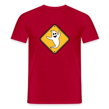 avertissement avertissement attention danger danger bouclier vorsi - T-shirt homme - rouge - Devant - AI Model Male 178 dark (178cm)