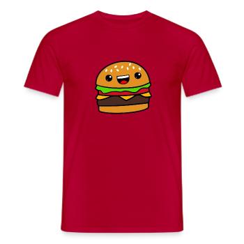 Burger - T-shirt homme - rouge - Devant - AI Model Male 178 dark (178cm)