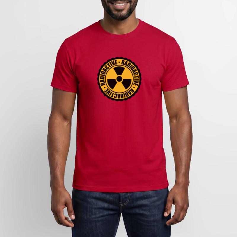 stamp danger caution caution caution atomic bomb Men’s T-shirt