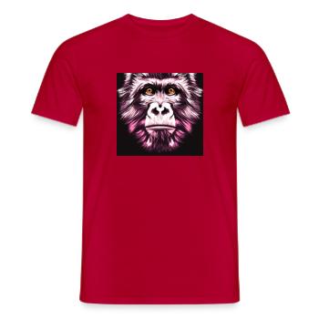 Le singe le plus triste Portrait d’animal Style Pop Art - T-shirt homme - rouge - Devant - AI Model Male 178 dark (178cm)