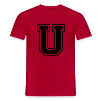 u - Männer T-Shirt - Rot - Vorne - AI Model Male 178 dark (178cm)