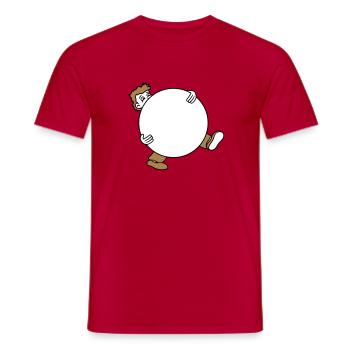 ball ball carry hauling big heavy man figu - Men's T-Shirt - red - Front - AI Model Male 178 dark (178cm)