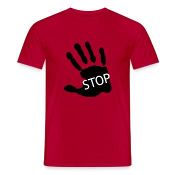 Arrêter la violence - T-shirt homme - rouge - Devant - AI Model Male 178 dark (178cm)