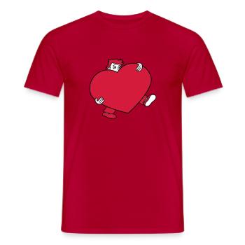 heart love in love gift large huge carry s - Men's T-Shirt - red - Front - AI Model Male 178 dark (178cm)